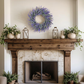 LZNPA lavender wreath ready for quick front door display year-round.