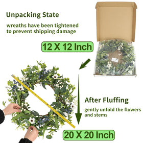 LZNPA artificial eucalyptus wreath features durable, long-lasting foliage