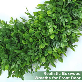 LZNPA Boxwood Wreath, all-season front porch decor, ready to hang.