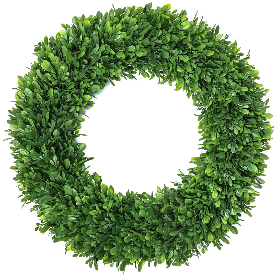 LZNPA Boxwood Wreath for front door, 22-inch realistic look enhances curb appeal.