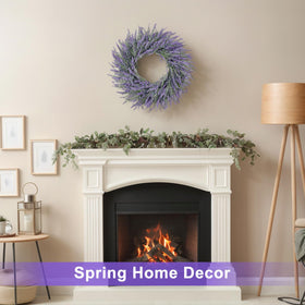 LZNPA farmhouse porch decor with lush purple lavender accents.