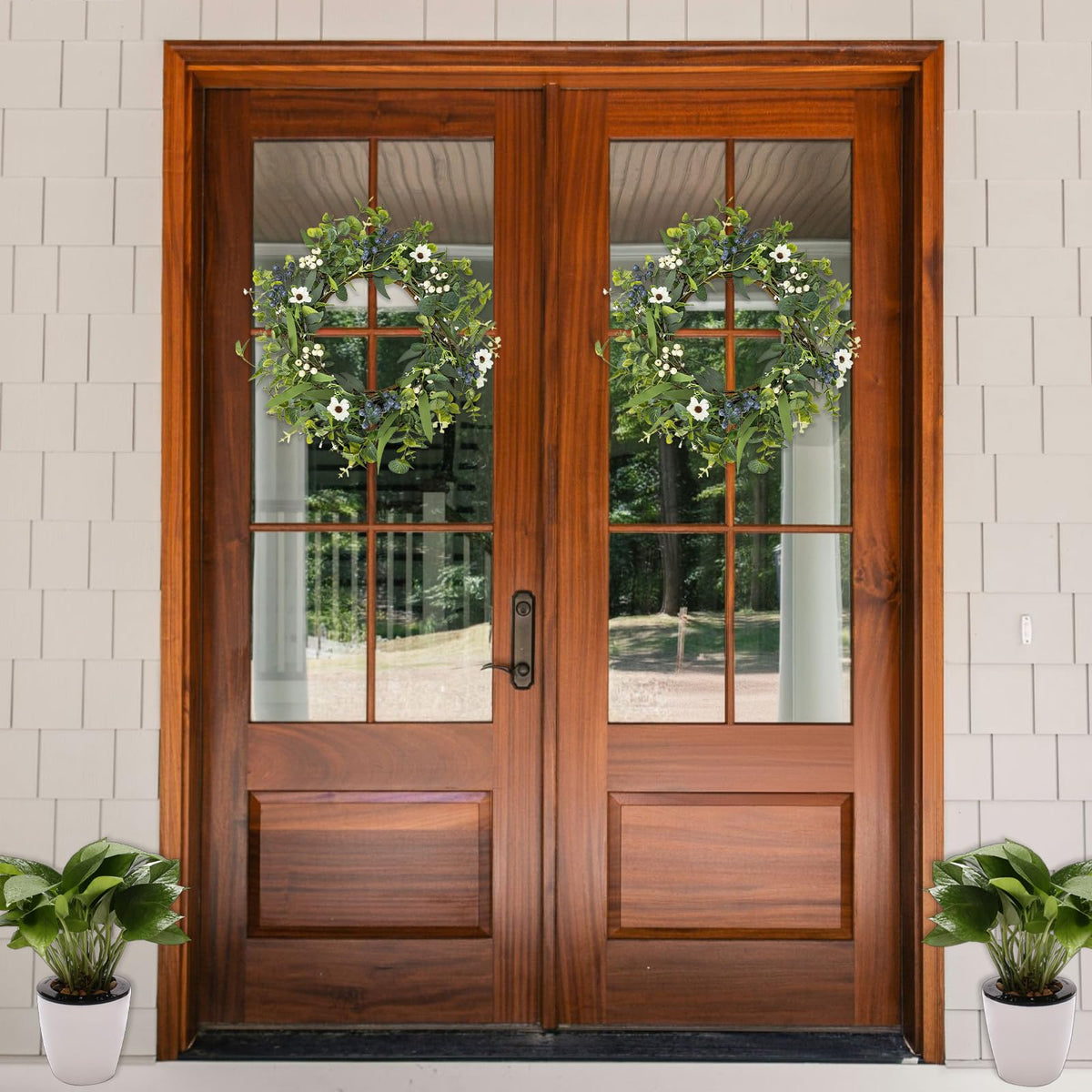 LZNPA farmhouse porch wreath enhances living spaces with greenery