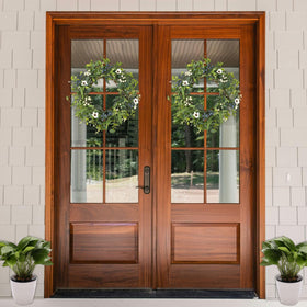 LZNPA farmhouse porch wreath enhances living spaces with greenery