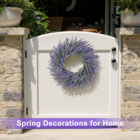 LZNPA lavender wreath suitable for outdoor and indoor displays.