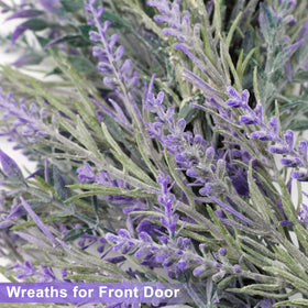 LZNPA lavender wreath used as wedding decor for subtle romance.