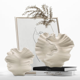 LZV ceramic vase flower shape large showcases a sculptural centerpiece for modern living rooms.