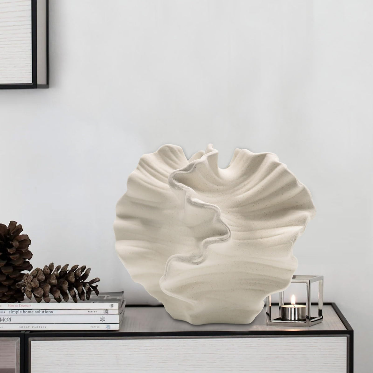 LZV ceramic vase golden ratio lines emphasize geometric beauty for contemporary decor.