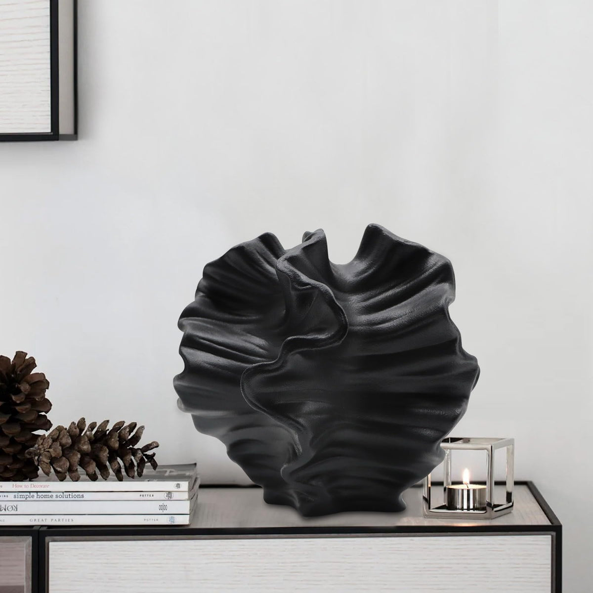 LZV vase displayed on mantel or coffee table as a focal point.