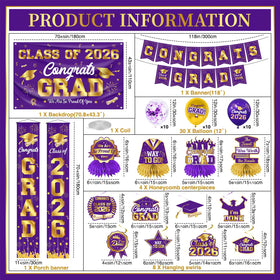 M AMFEOV graduation balloons bundle adds color and excitement to your party.