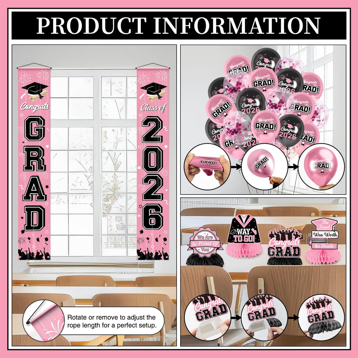 M AMFEOV honeycomb balls add texture and color to your graduation display