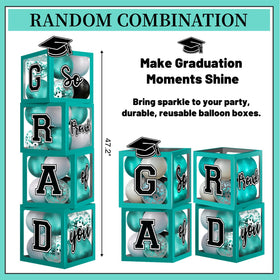 M AMFEOV teal 134 latex balloons provide vibrant color to elevate any graduation party.