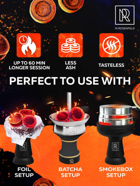 M. ROSENFELD quick-light charcoal ready in seconds.