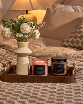 M&SENSE Cherry Blossom Candle diffused light creates a serene mood
