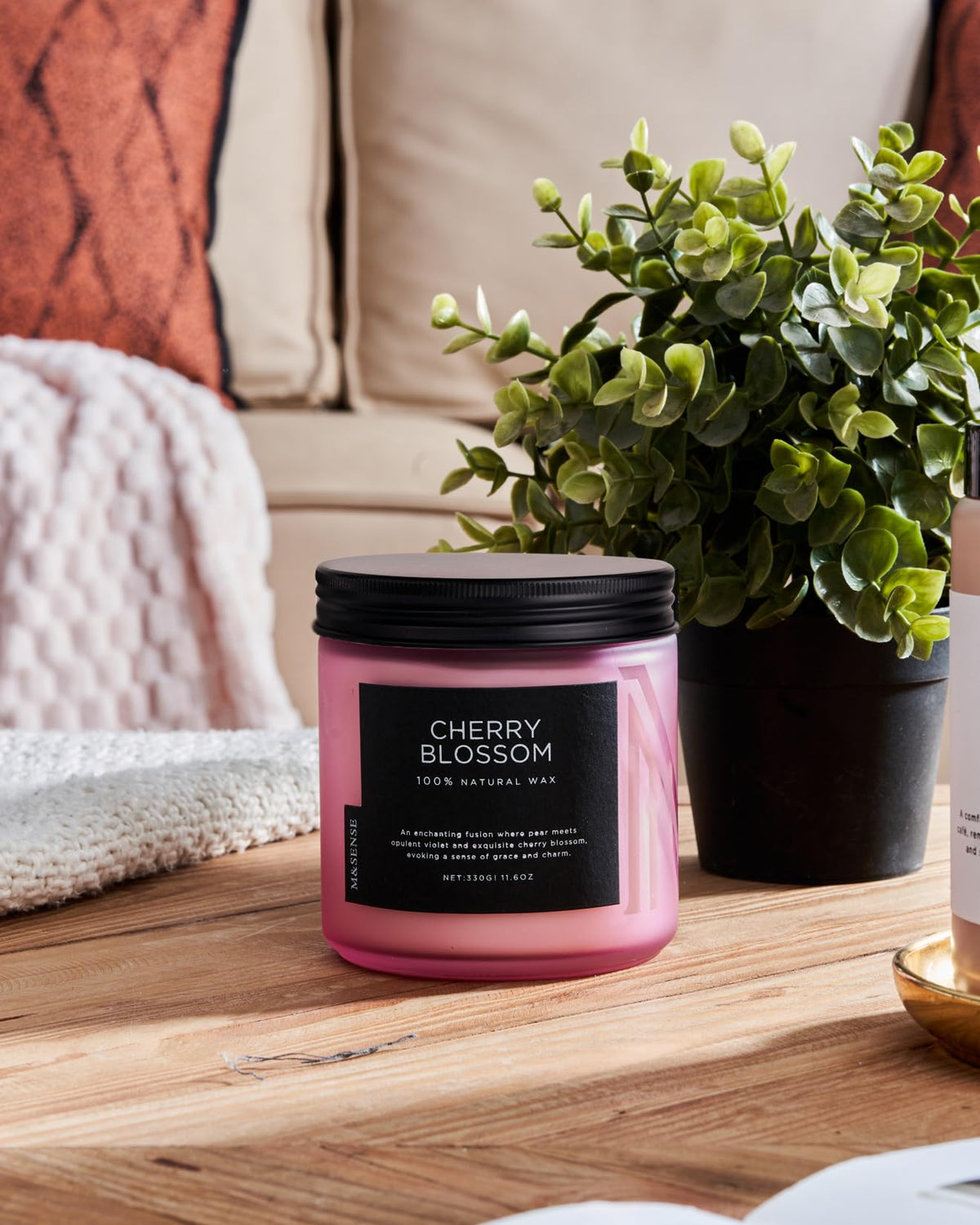 M&SENSE Cherry Blossom Candle gift-ready packaging suits Mom or friend