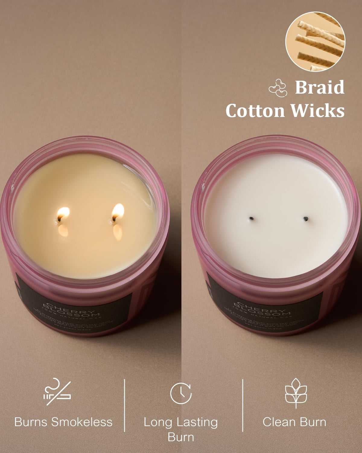 M&SENSE Cherry Blossom Candle packaging demonstrates eco-friendly materials