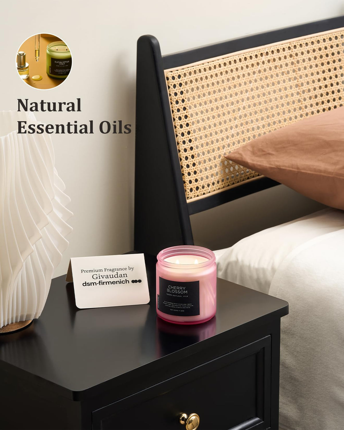 M&SENSE Cherry Blossom Candle recyclable jar ready for reuse