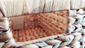 M4DECOR closeup handwoven basket showcases natural texture and skilled craftsmanship