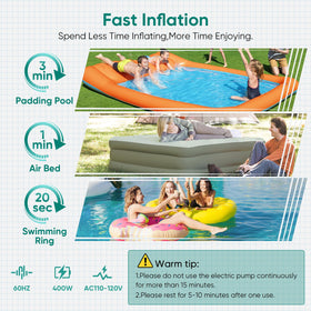 MAACLOUD air-mattress-inflation inflates XXL mattresses quickly and smoothly.