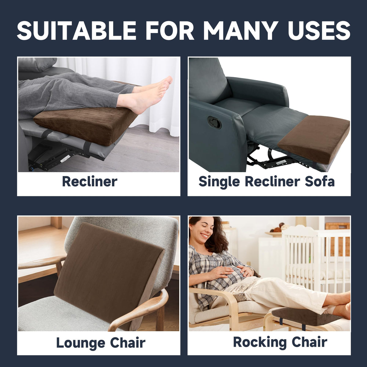 MABOZOO foot rest cushion with non-slip straps keeps position during use