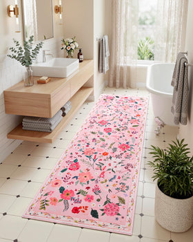 Macgace non-slip backing keeps the rug secure on tile, wood, or laminate