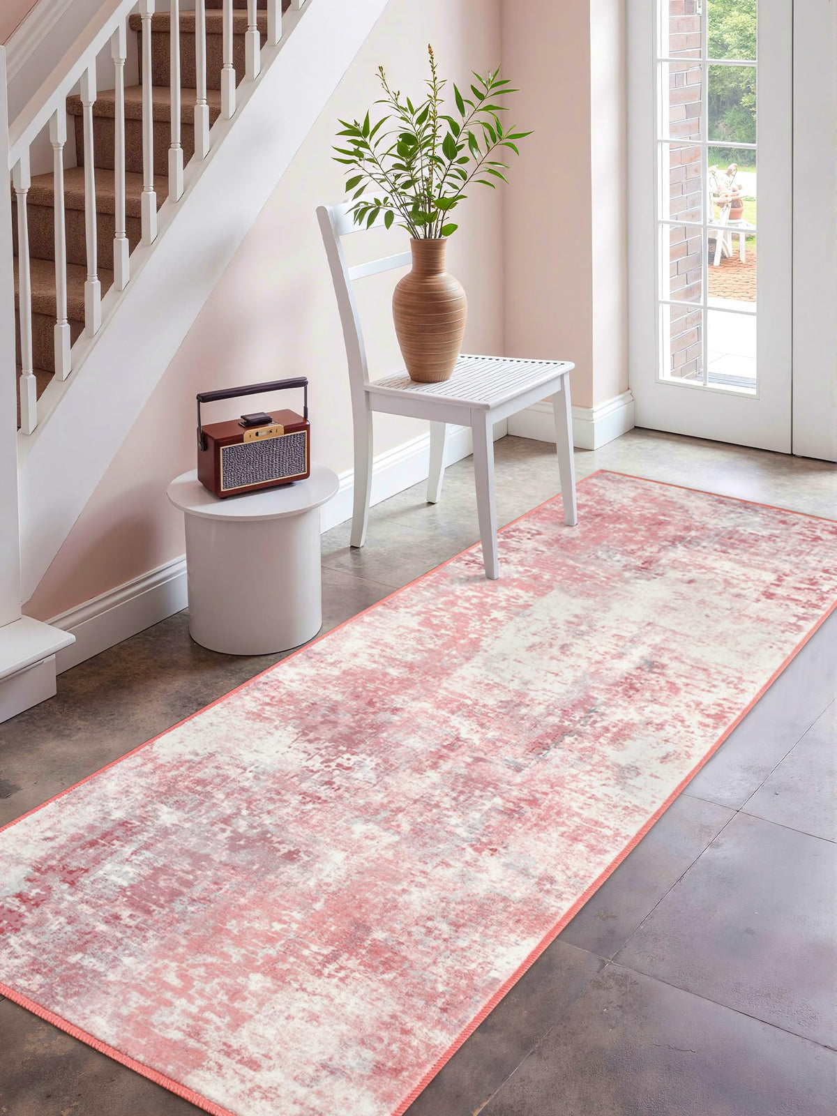 Macgace rug with non-slip TPR backing improves safety on tile and wood floors.