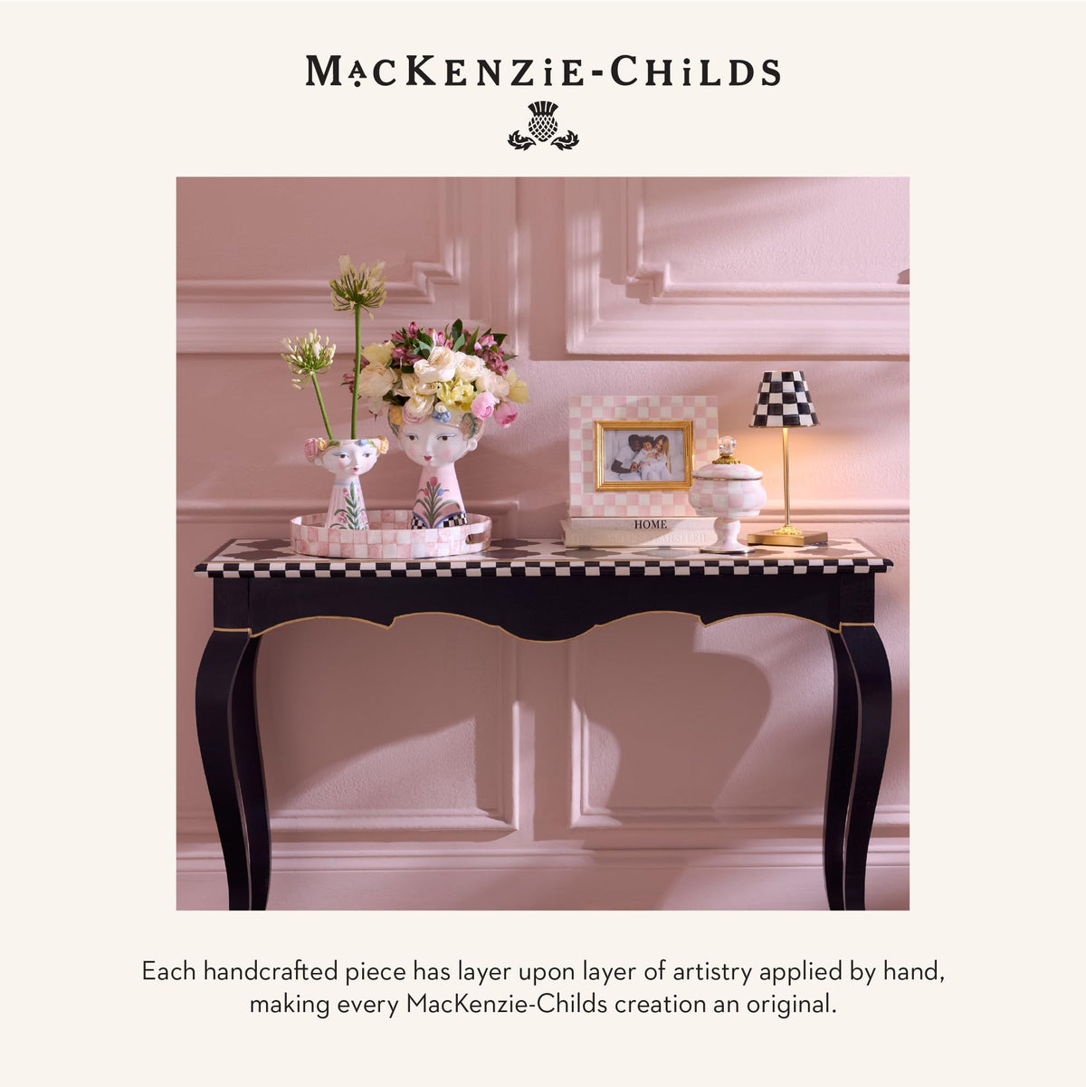 Rosy Check Capiz Tray, a gift-ready home accent