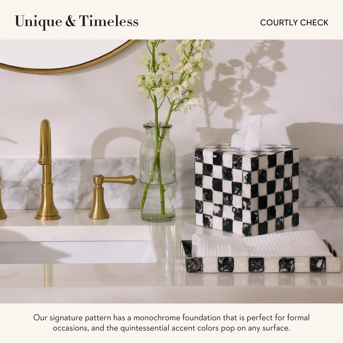 Mackenzie-Childs rectangle tray decor for vanity or bath surfaces