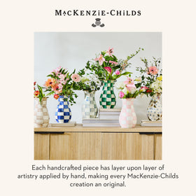 Mackenzie-Childs vase presented as gift-ready decor for weddings or housewarmings