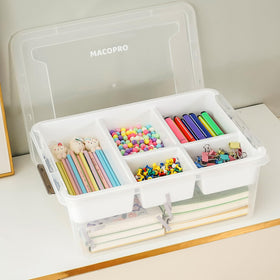 MACOPRO 17 QT storage box clear solution for kids and adults organizing crafts.