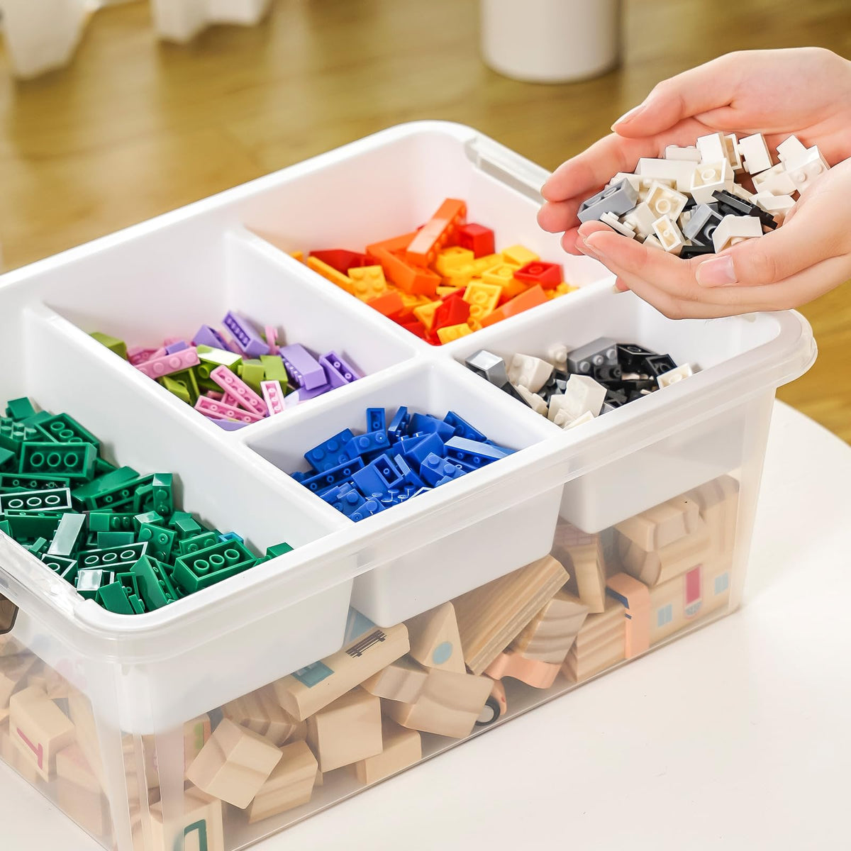 MACOPRO 17 QT storage box versatile for craft supplies, tools, and sewing notions.