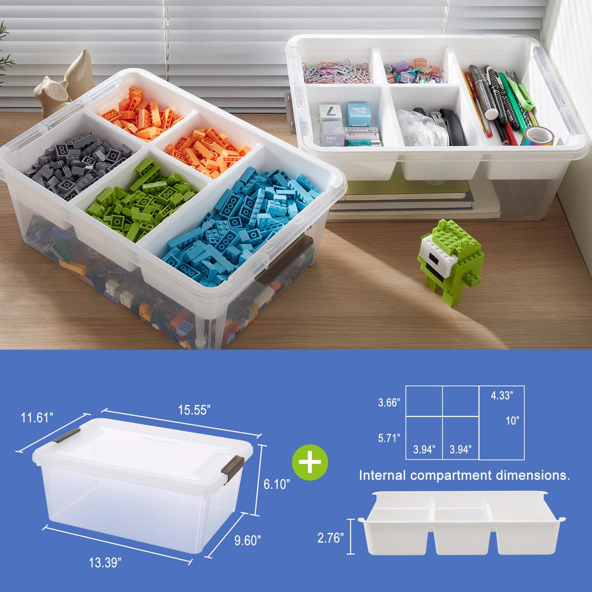 MACOPRO 17 QT storage box transparent base helps quick content identification.