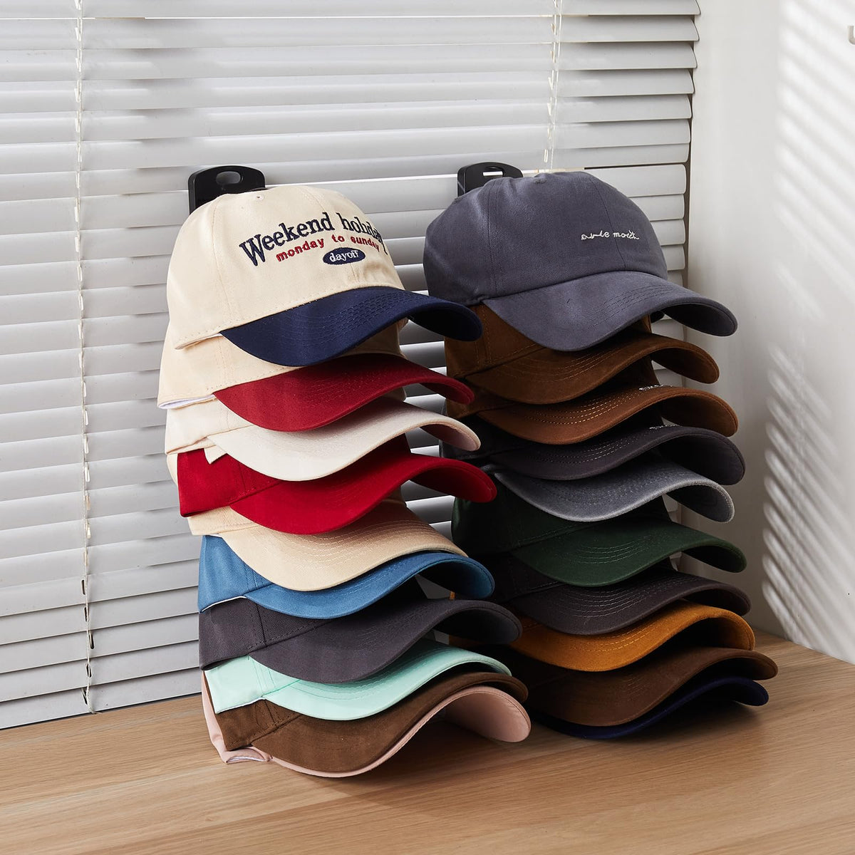 MACOPRO hat organizer elastic clips secure brim tips quickly