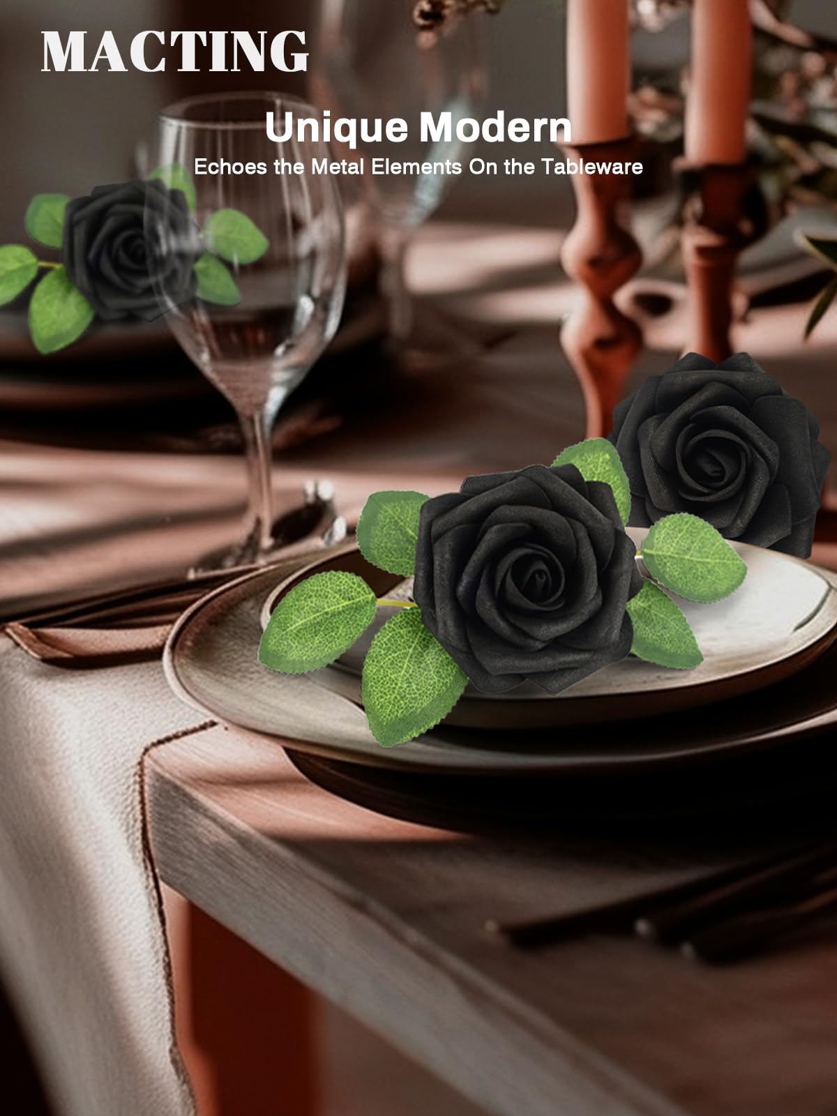 MACTING green leaves included enhance realistic bouquet detail