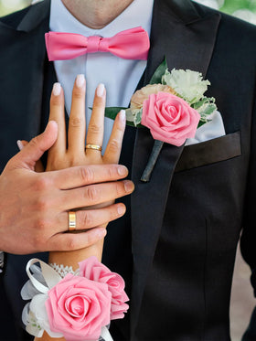MACTING pink foam rose centerpiece idea for elegant tables