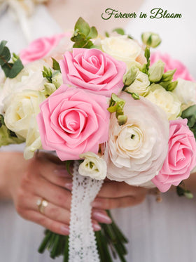 MACTING pink foam rose 60 piece package with gift card