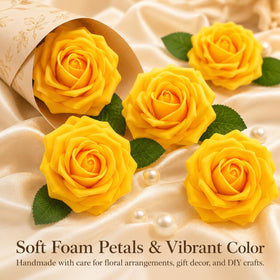 MACTING yellow rose head about 3 inches for realistic craft.