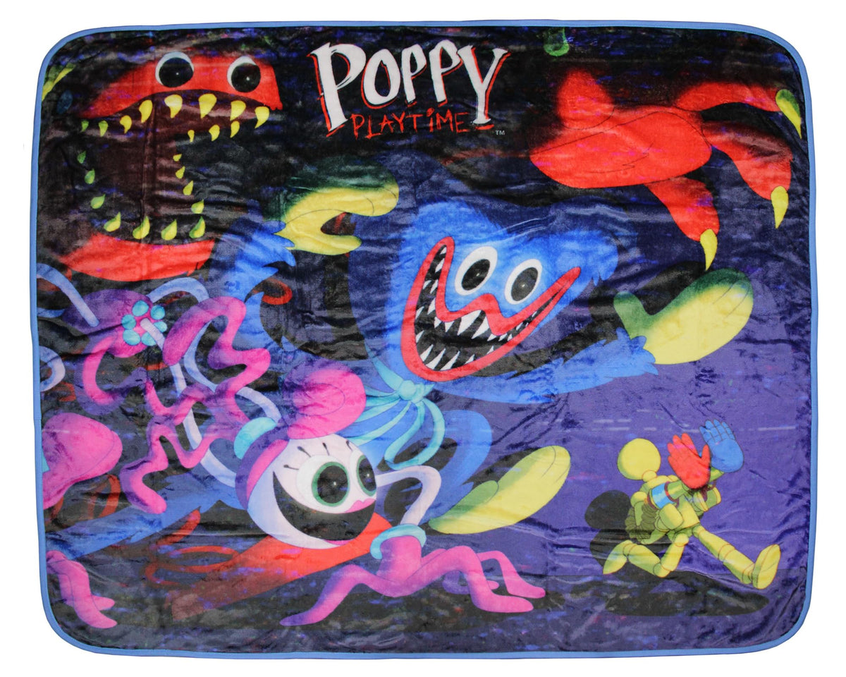 Mad Engine Poppy Playtime Huggy blanket graphic design for fans