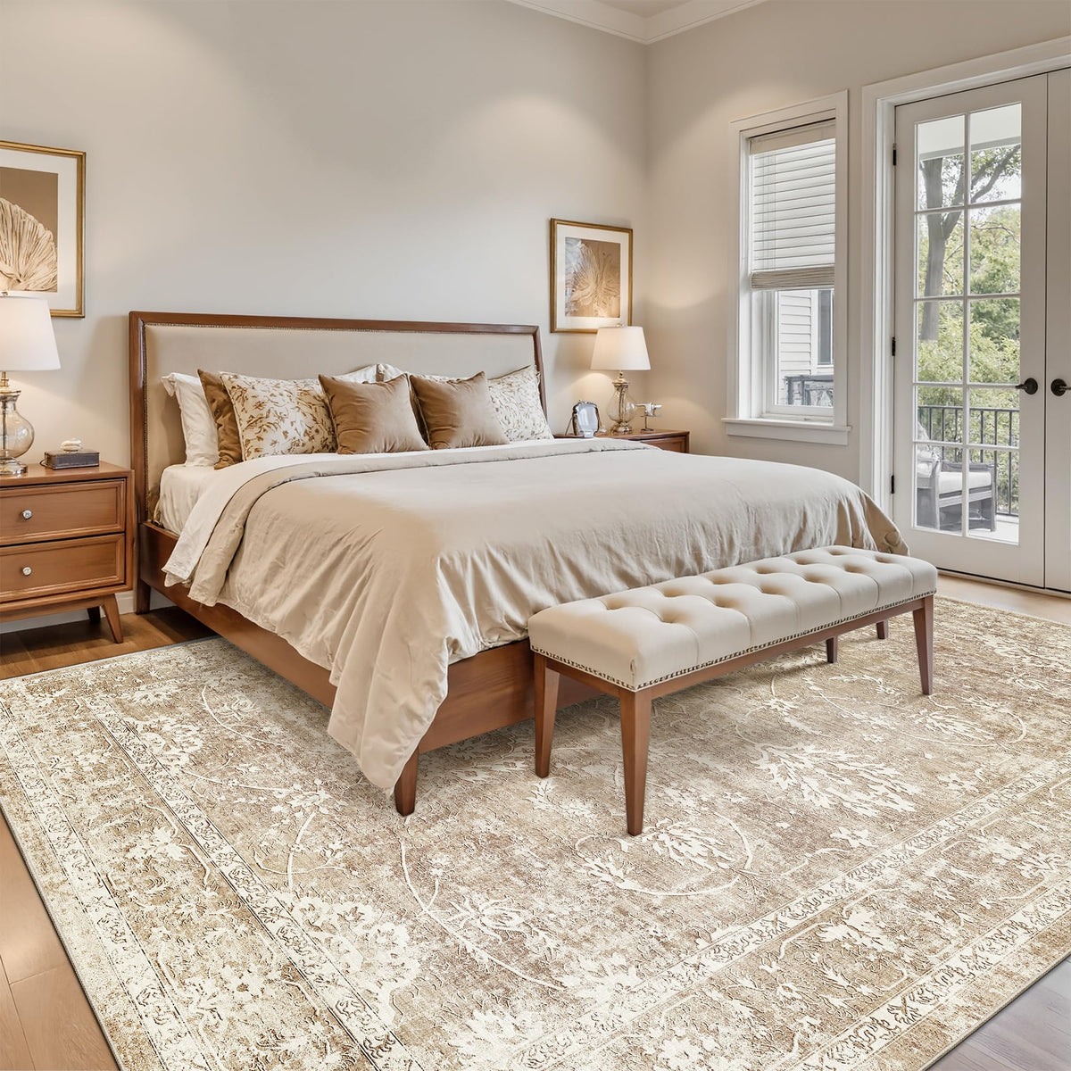 Madane 8x10 rug anti-slip backing keeps surfaces stable and safe.