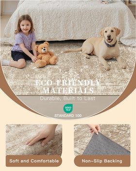 Madane rug low pile 0.24 inch prevents snagging and enhances comfort.