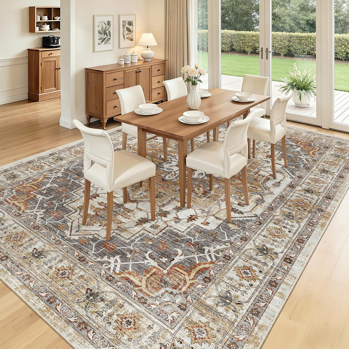 Madane machine washable rug 8x10 easy to clean after spills