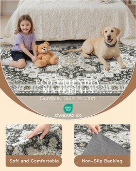 Madane Runner Rug 2x8 near doorway, fits under doors without obstruction.