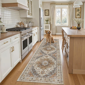 Madane Runner Rug 2x8 with non-slip backing for safe high-traffic areas.