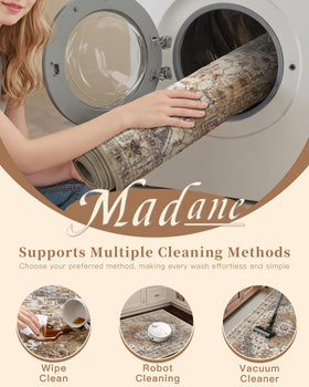 Madane Runner Rug 2x8 vintage-modern style blends decor.