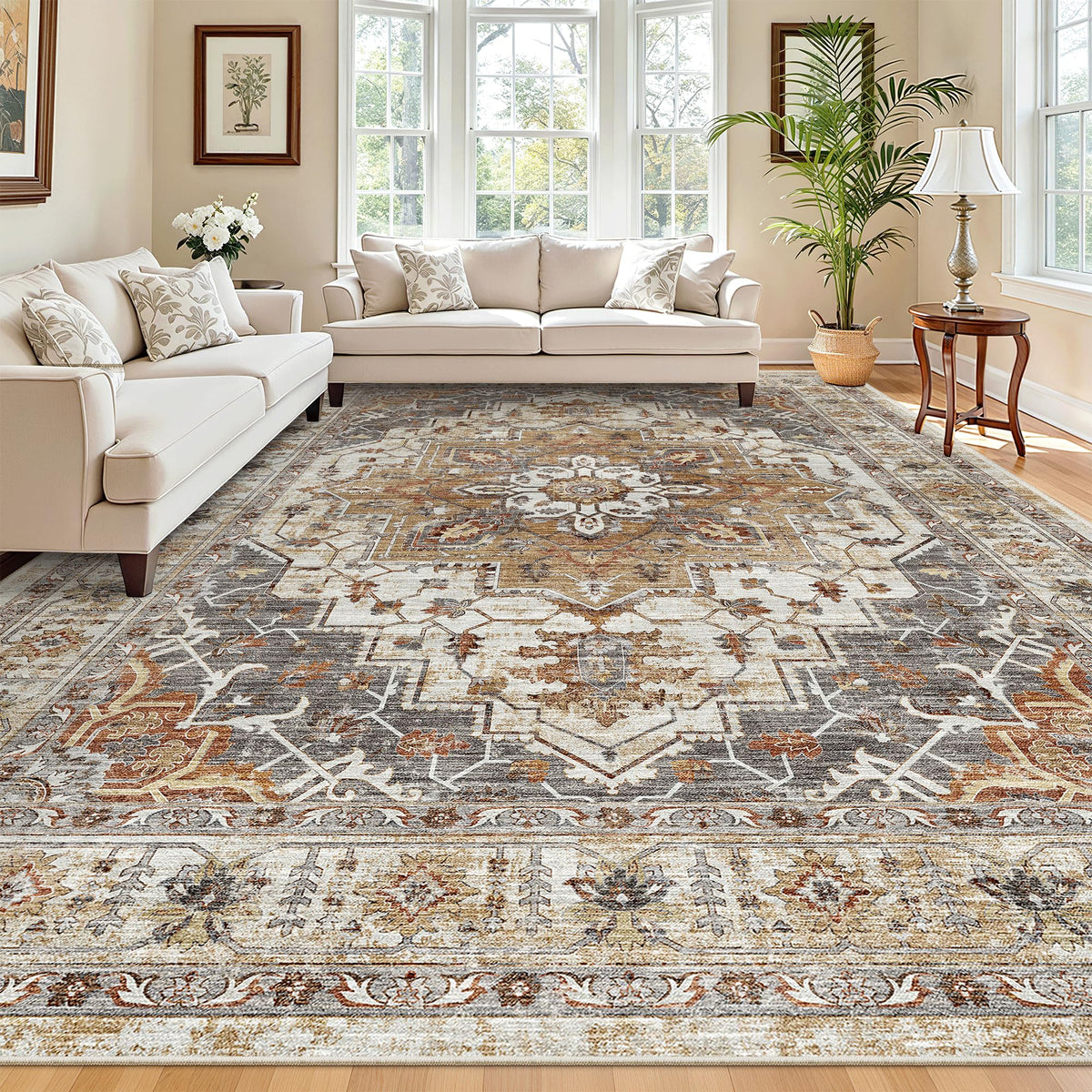 Madane ultra-soft low-pile rug 8x10 ideal for high-traffic areas