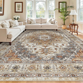 Madane ultra-soft low-pile rug 8x10 ideal for high-traffic areas