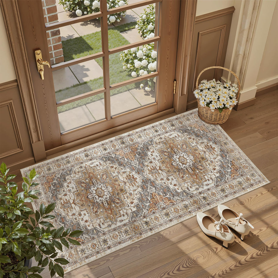 Madane washable rug 2x4 front door non-slip protection for entryway floors.