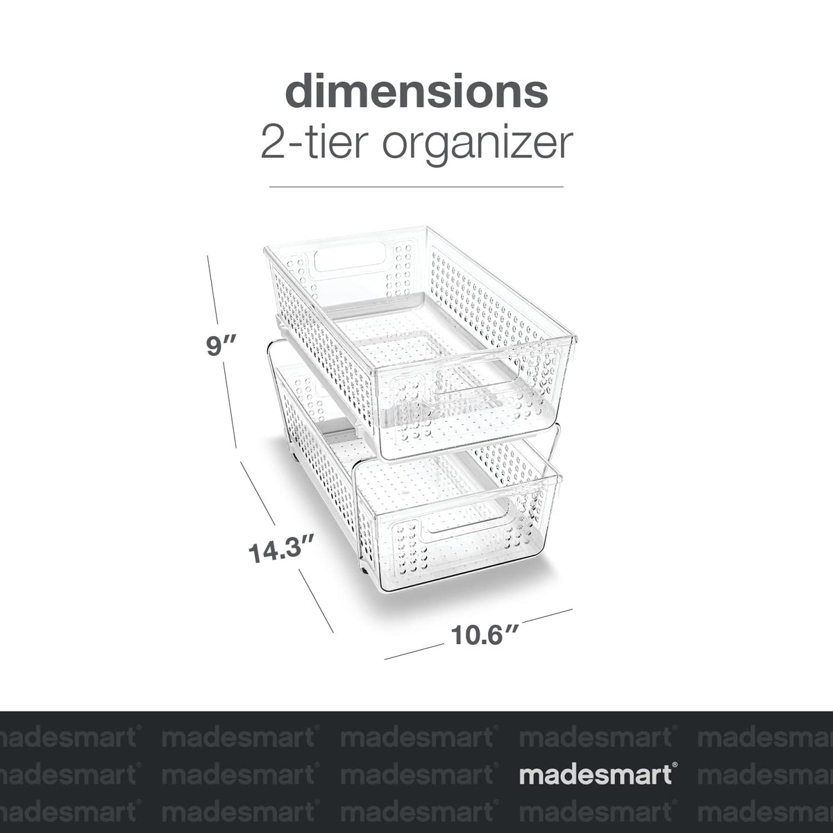 Madesmart BPA-free durable plastic supports long-lasting organization in any room.