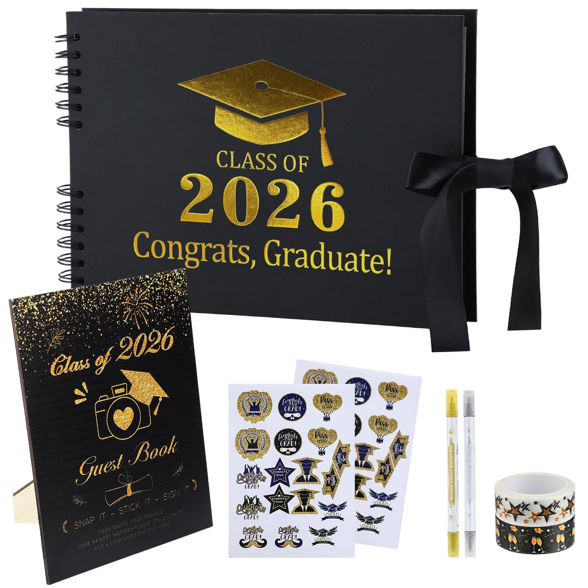 MADHOLLY 2026 graduation guest book cover with gold foil embossing for a premium keepsake.
