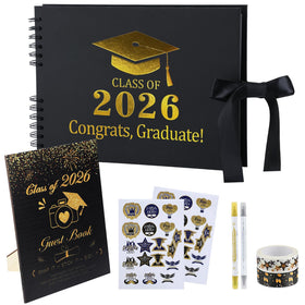 MADHOLLY 2026 graduation guest book cover with gold foil embossing for a premium keepsake.