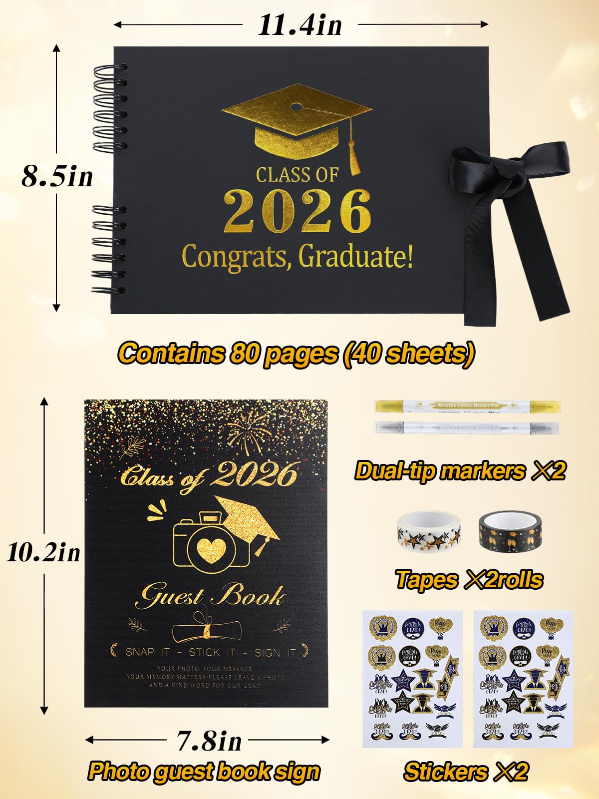 MADHOLLY graduation tapes and stickers add decorative flair to messages.